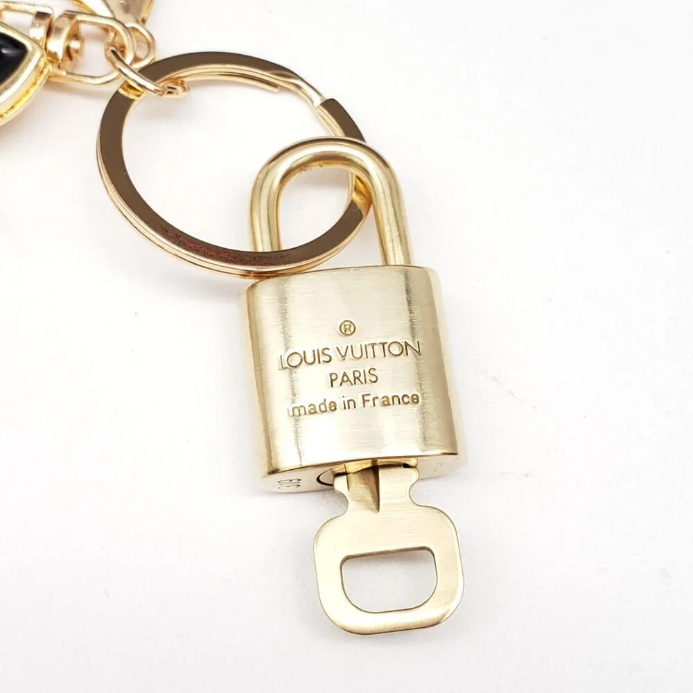 Louis Vuitton Gold Padlock Key 🔒 Authentic LV Charm + Unbranded Cat Keychain